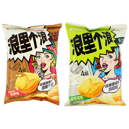 【好丽友 • 浪里个浪薯片 】四层脆 玉米味/烧烤味/麻辣小龙虾味