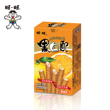 【旺旺 • 黑白配】60g 香草味 | 焦糖奶香味 | 香橙味 入口香脆 | 美味夹心 | 清香不腻 | 让你的味蕾爽个够