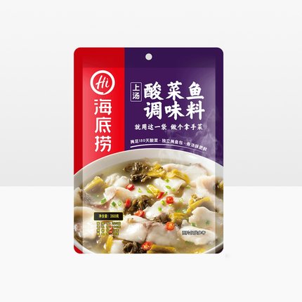 【海底捞 • 精品上汤酸菜鱼调味料】360g 腌足180天酸菜，酸爽鲜美