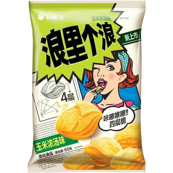 【好丽友 • 浪里个浪薯片 】四层脆 玉米味/烧烤味/麻辣小龙虾味