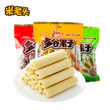 【米老头 • 多谷果子】160g 蛋黄味/海苔味 选取双重谷物，口感更丰富 | 双重口感，妙趣难挡