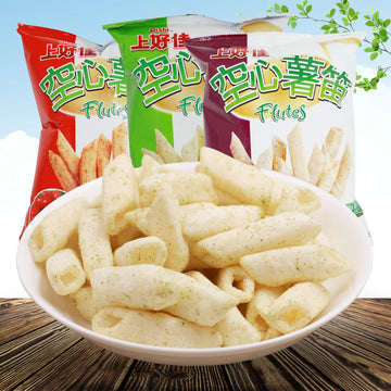 【 上好佳 • 空心薯笛 】45G 酥脆可口｜醇香扑鼻-番茄味