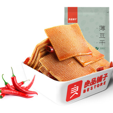 【良品铺子 • 薄豆干】甜辣味160g 东北大豆制成 | 行走的蛋白质 | 舌尖的盛宴