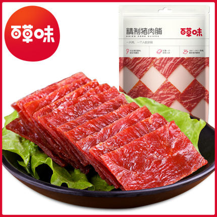 【百草味 • 精制猪肉脯】60g 靖江特产肉干小吃网红零食休闲