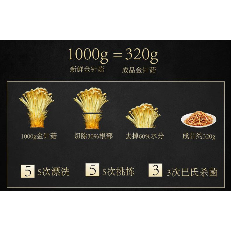 【金大州 • 香辣金针菇】脆滑爽口 | 五香好料香而不腻 | 富含膳食纤维 60g/袋