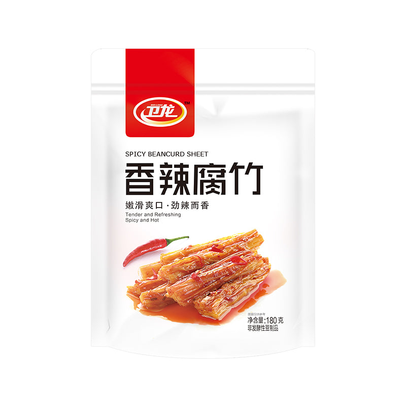 【卫龙 • 香辣腐竹】嫩滑爽口 | 劲辣而香 | 休闲零食卤味素食小吃 180g